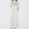 Women The Editor's Market Dresses | Torine Linen Puff Sleeve Dress Gravel