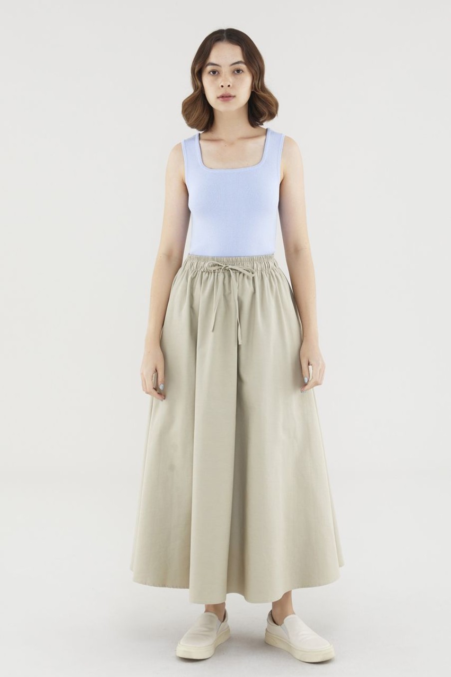 Women The Editor's Market Skirts | Dellis Drawstring Skirt Taupe