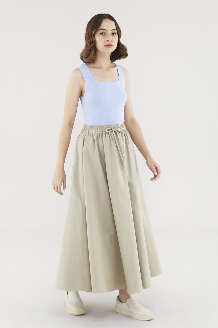 Women The Editor's Market Skirts | Dellis Drawstring Skirt Taupe