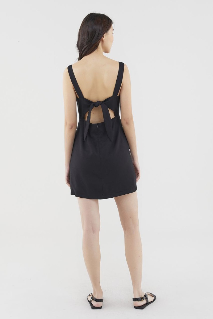 Women The Editor's Market Dresses | Noemi Tie-Back Mini Dress Black