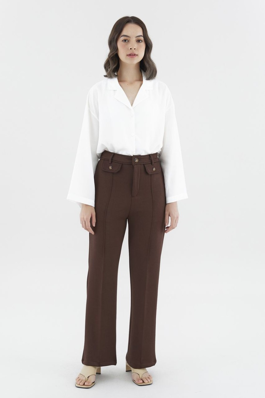 Women The Editor's Market Pants | Bristol Relaxed Pants Mahogany