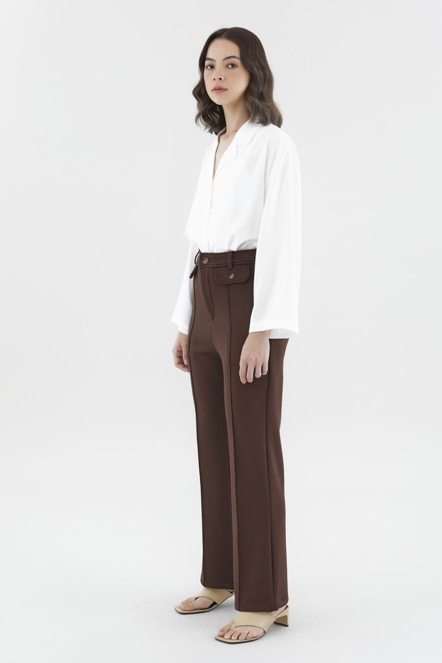 Women The Editor's Market Pants | Bristol Relaxed Pants Mahogany