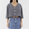 Women The Editor's Market Tops | Nadalia Button-Down Top Shadow