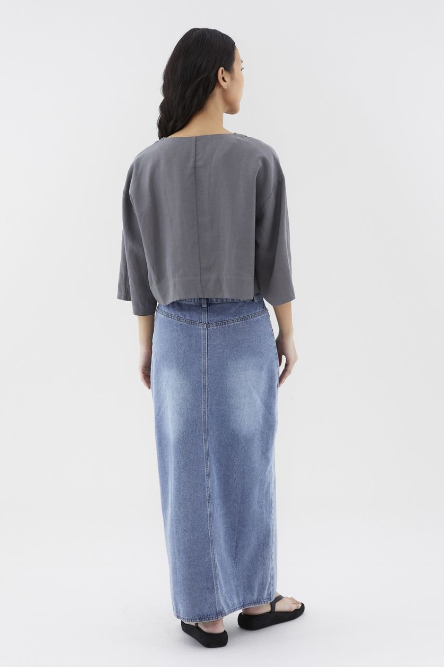 Women The Editor's Market Tops | Nadalia Button-Down Top Shadow