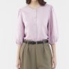 Women The Editor's Market Tops | Tessa Linen Button-Down Blouse Dusty Pink