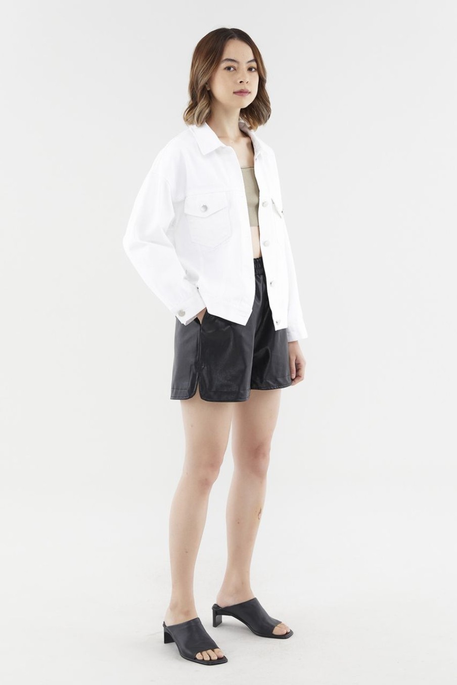 Women The Editor's Market Outerwear | Tanvi Denim Jacket White