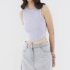 Women The Editor's Market Tops | Kezia Side-Slit Tank Platinum