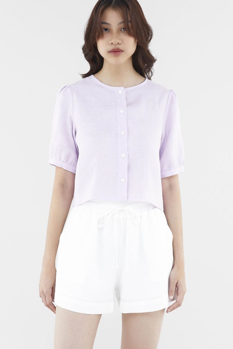 Women The Editor's Market Tops | Kellia Linen Button-Down Top Taffy