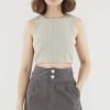 Women The Editor's Market Tops | Afiya Crop Top Limestone