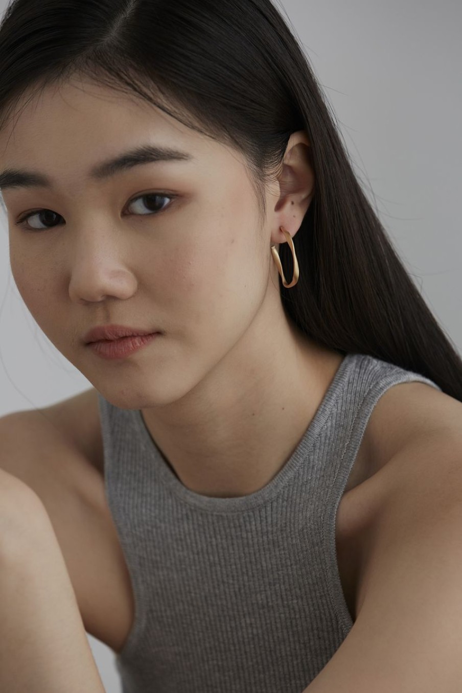 Women Afterall Earrings | Harper Hoop Earrings Matte Gold