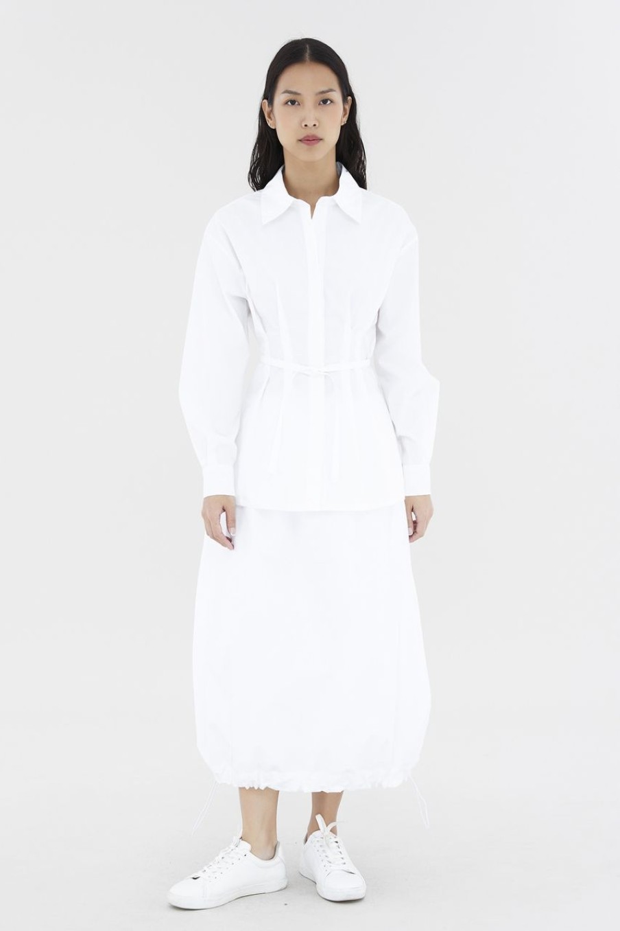 Women The Editor's Market Tops | Ryvierre Fitted Waist Shirt White