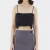 Women The Editor's Market Tops | Lyanne Pleated Cami Top Black