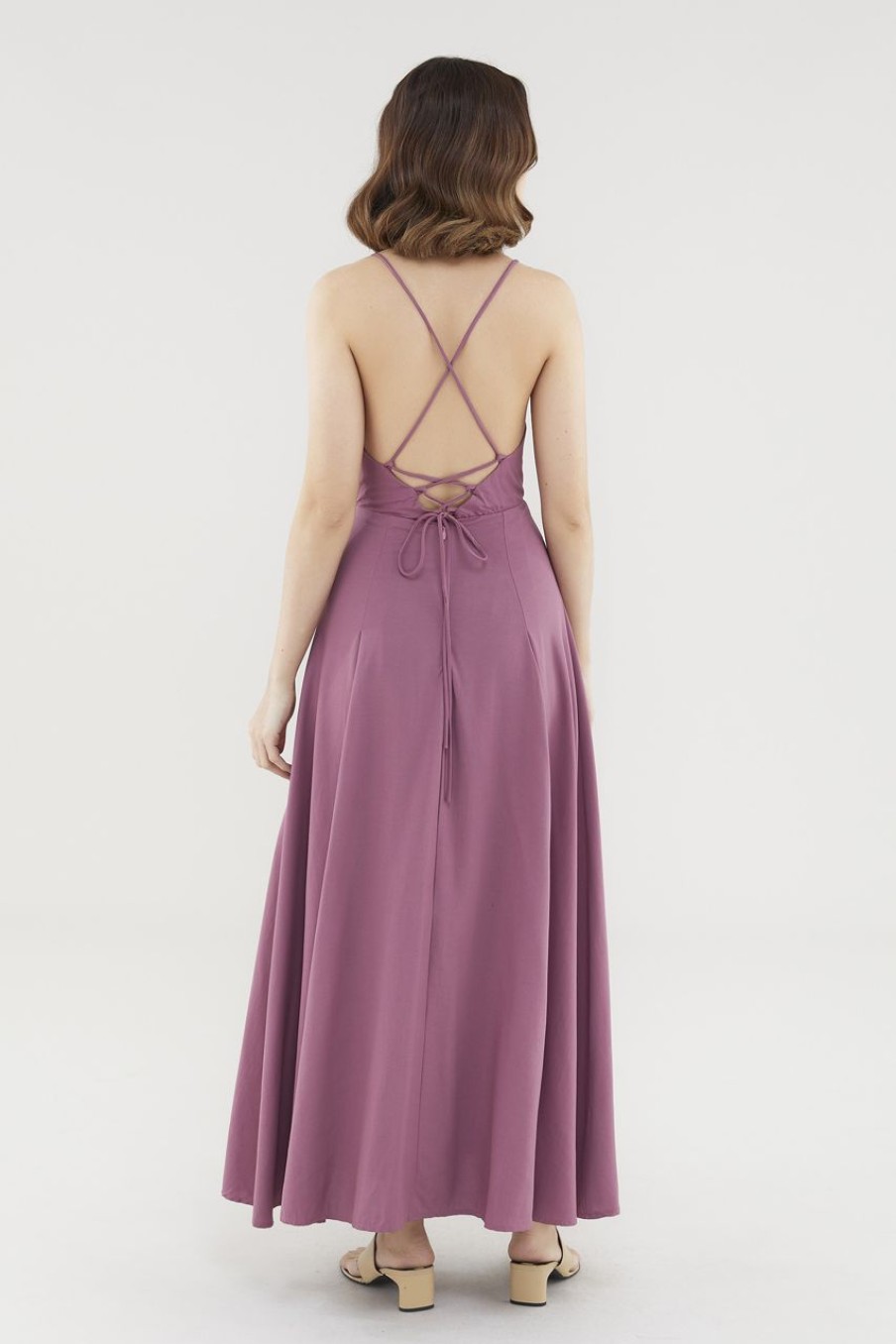 Women The Editor's Market Dresses | Ferlyn Back-Tie Dress Mulberry