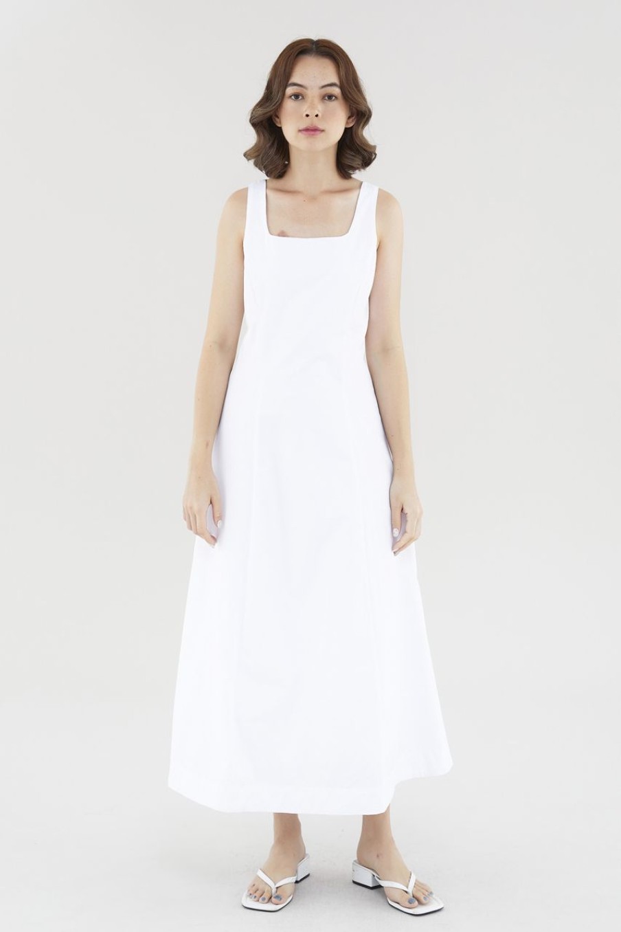 Women The Editor's Market Dresses | Rebecka Fit And Flare Dress White