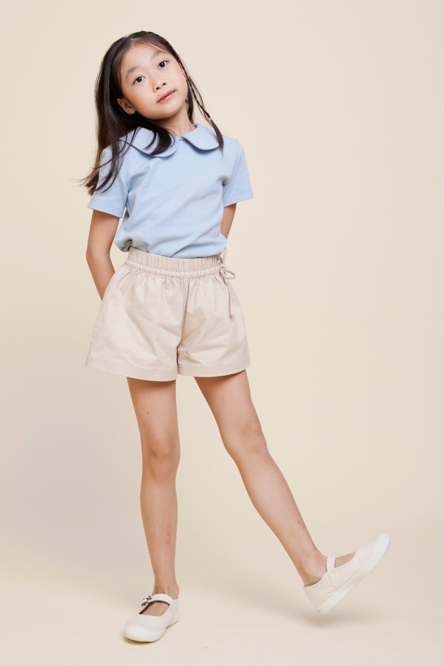 Kids Evryday Studios | Drawstring Flare Shorts Khaki