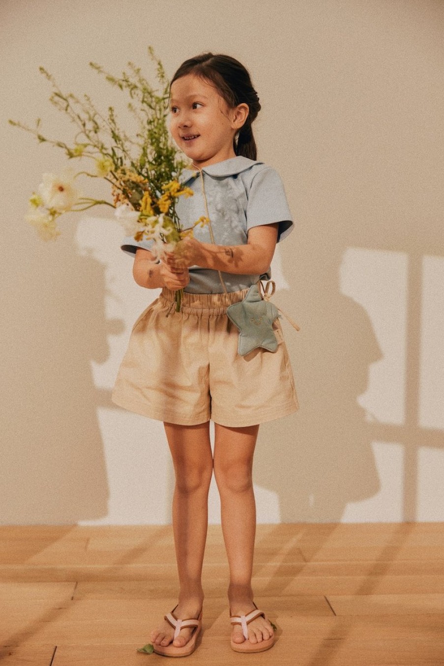 Kids Evryday Studios | Drawstring Flare Shorts Khaki