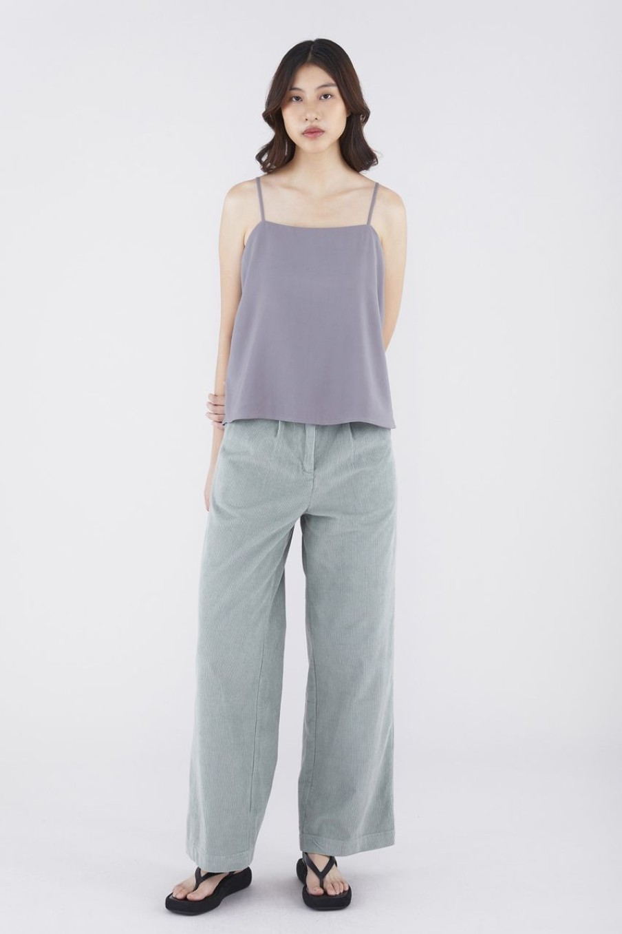 Women The Editor's Market Tops | Sorena Pleated Back Top Graphite