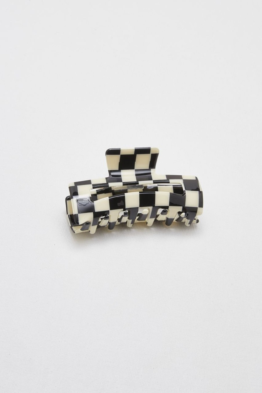 Women Afterall Hair Accessories | Lena Hair Claw Ivory/Black Checks