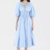 Women The Editor's Market Dresses | Kolene Shirred Dress Sky