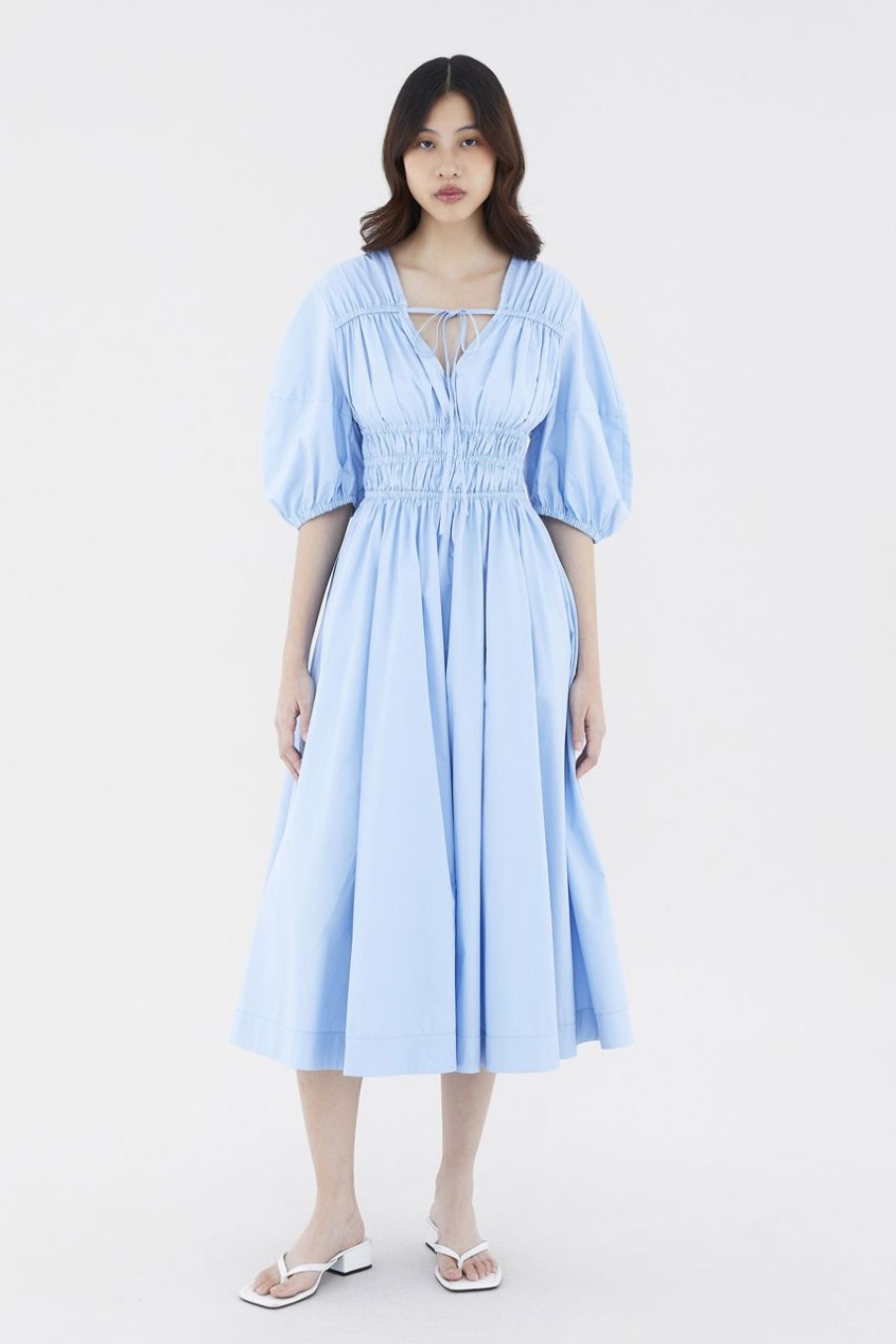 Women The Editor's Market Dresses | Kolene Shirred Dress Sky