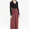 Women Palette Pants | Elicia Wide-Leg Pants Wine Red