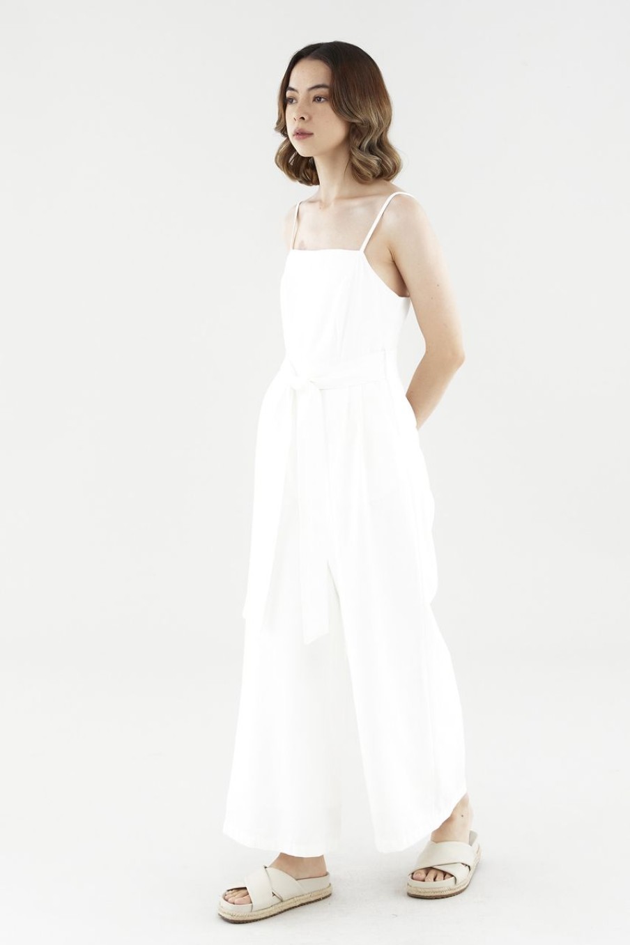 Women The Editor's Market Jumpsuits | Kerrey Belted Jumpsuit White