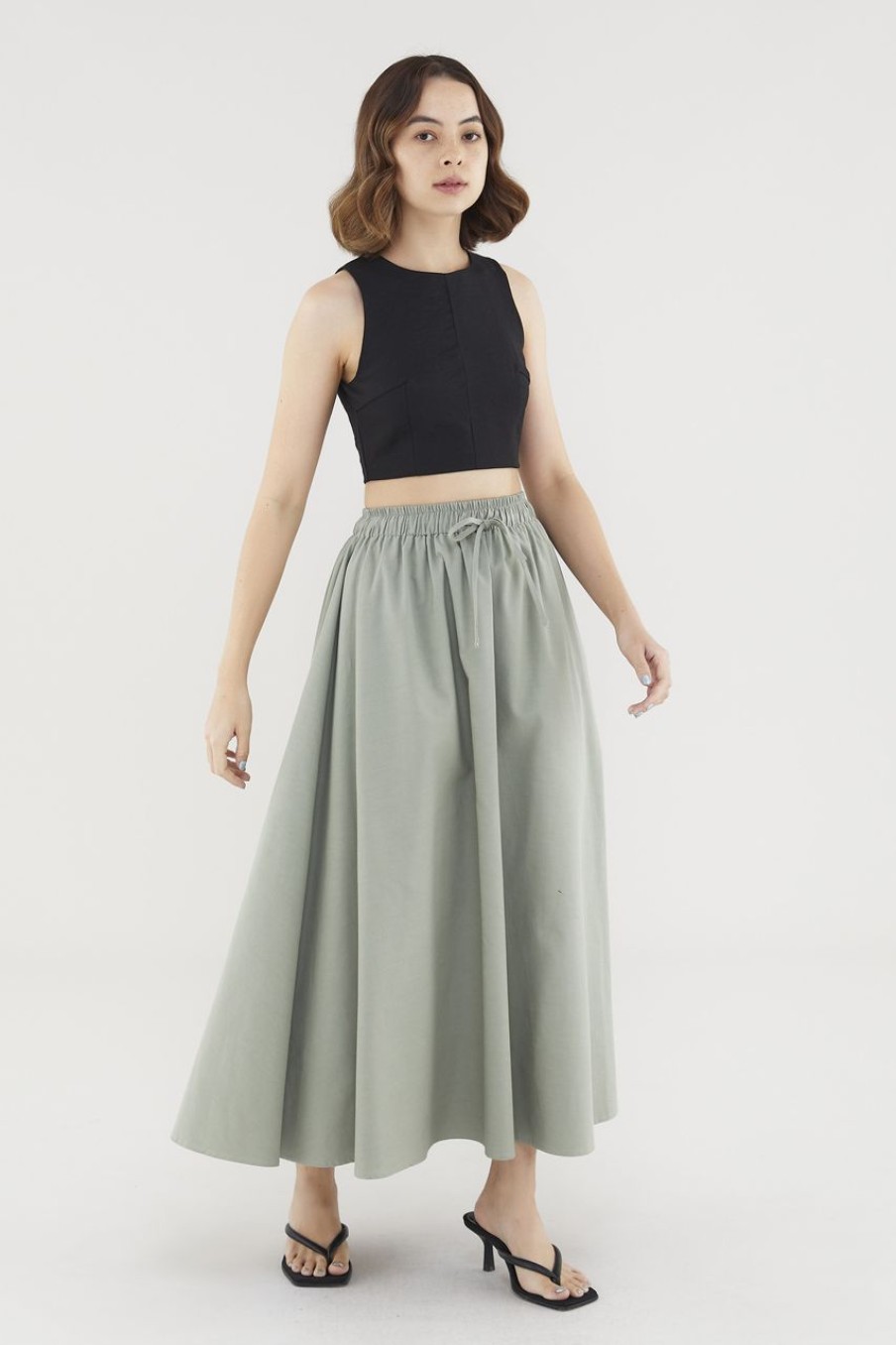 Women The Editor's Market Skirts | Dellis Drawstring Skirt Sage