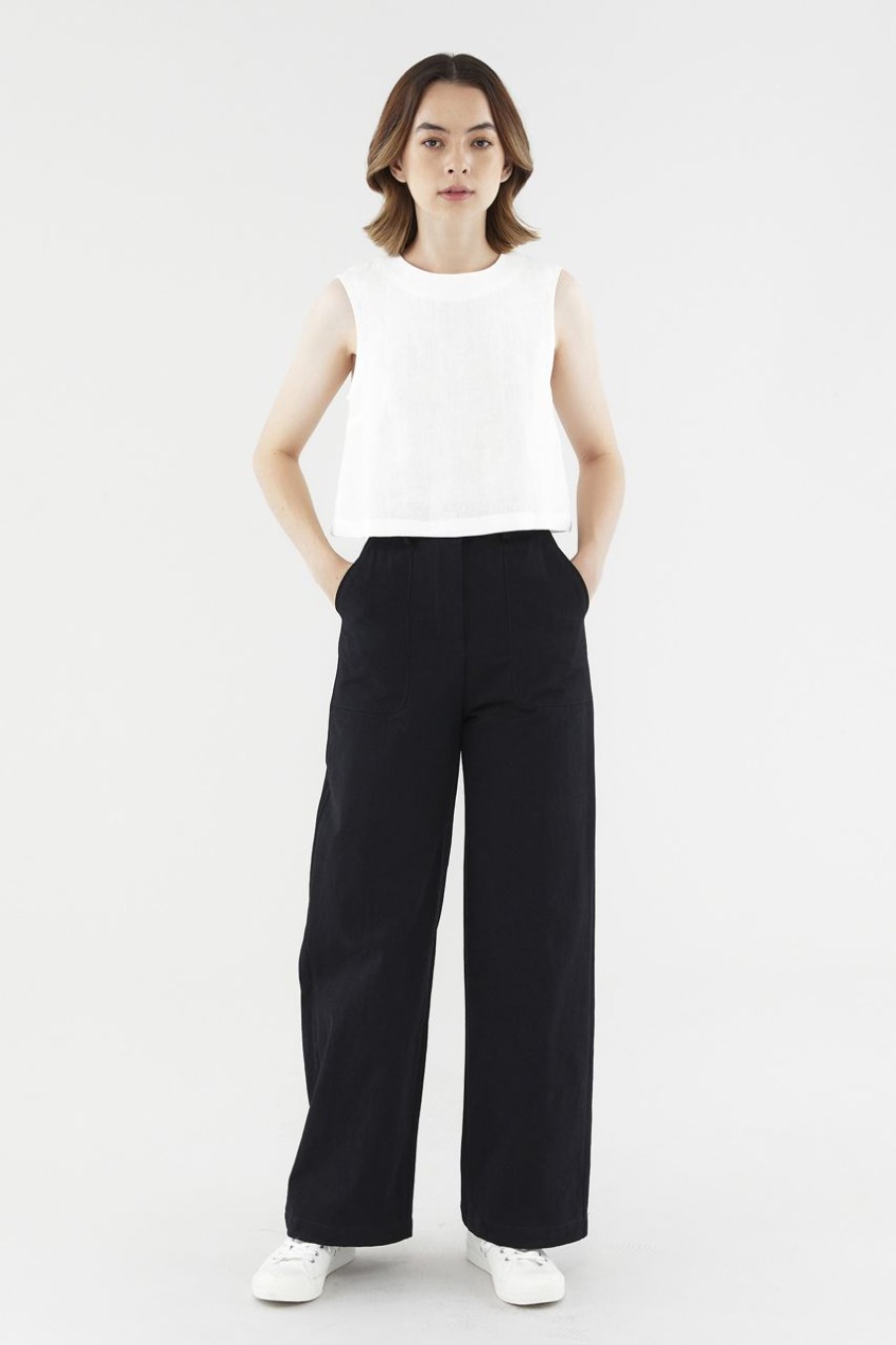 Women The Editor's Market Pants | Derryl Wide-Leg Pants Black