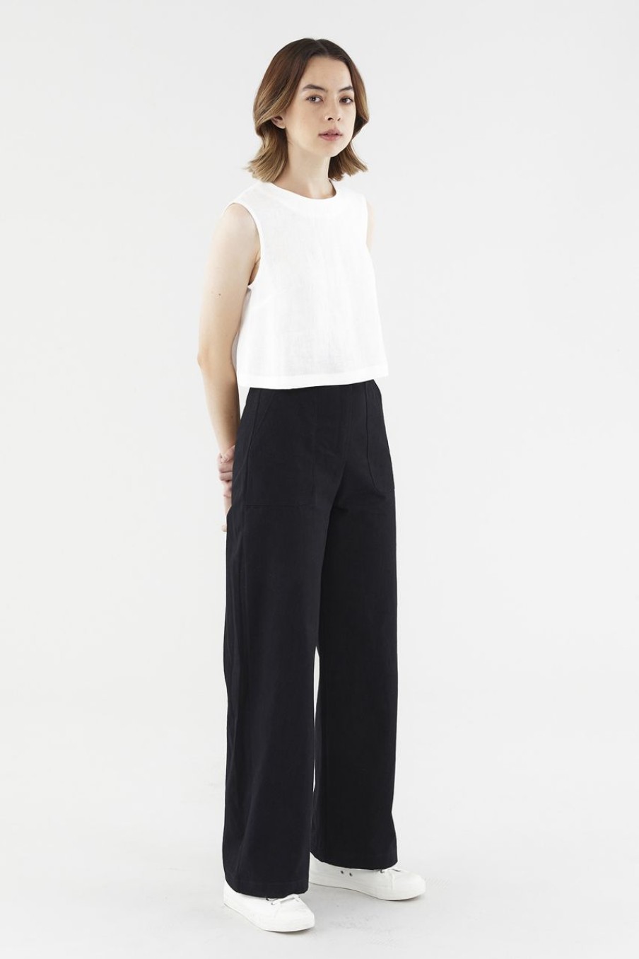 Women The Editor's Market Pants | Derryl Wide-Leg Pants Black