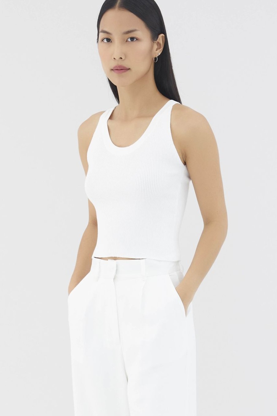 Women The Editor's Market Tops | Carmen Halter Tank White