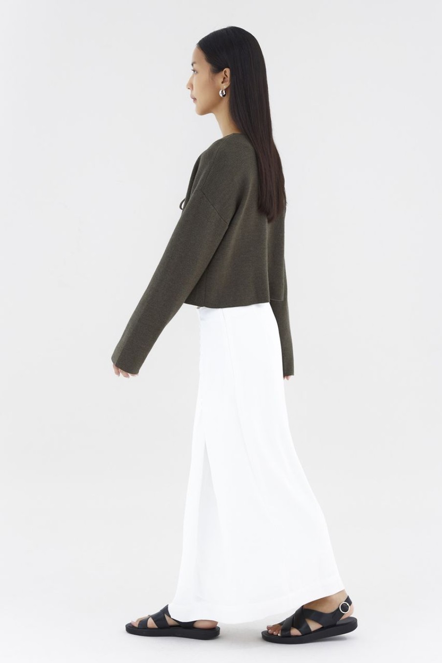 Women The Editor's Market Skirts | Maeve Mid-Rise Straight Skirt White