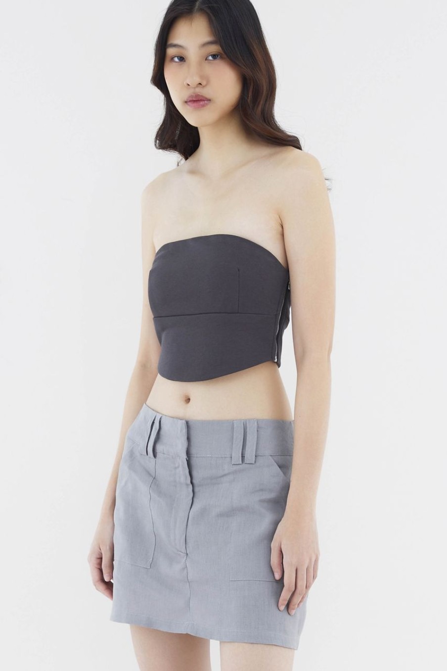 Women The Editor's Market Tops | Kryga Curve Hem Bandeau Shadow