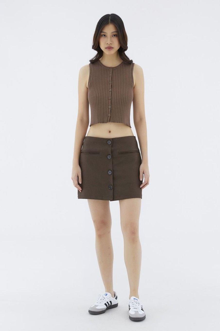 Women The Editor's Market Skirts | Felane Low-Rise Mini Skirt Espresso