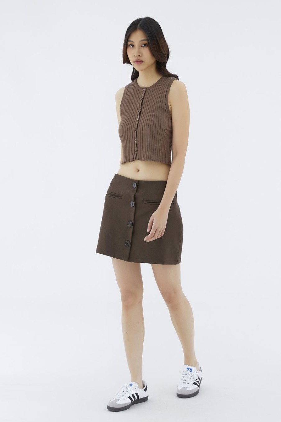 Women The Editor's Market Skirts | Felane Low-Rise Mini Skirt Espresso