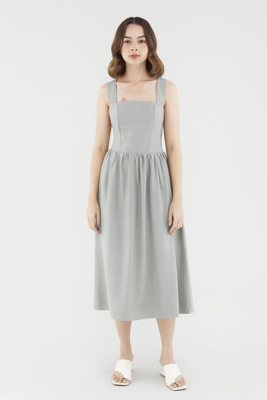 Women The Editor's Market Dresses | Kelly Cross-Back Dress Tea Green