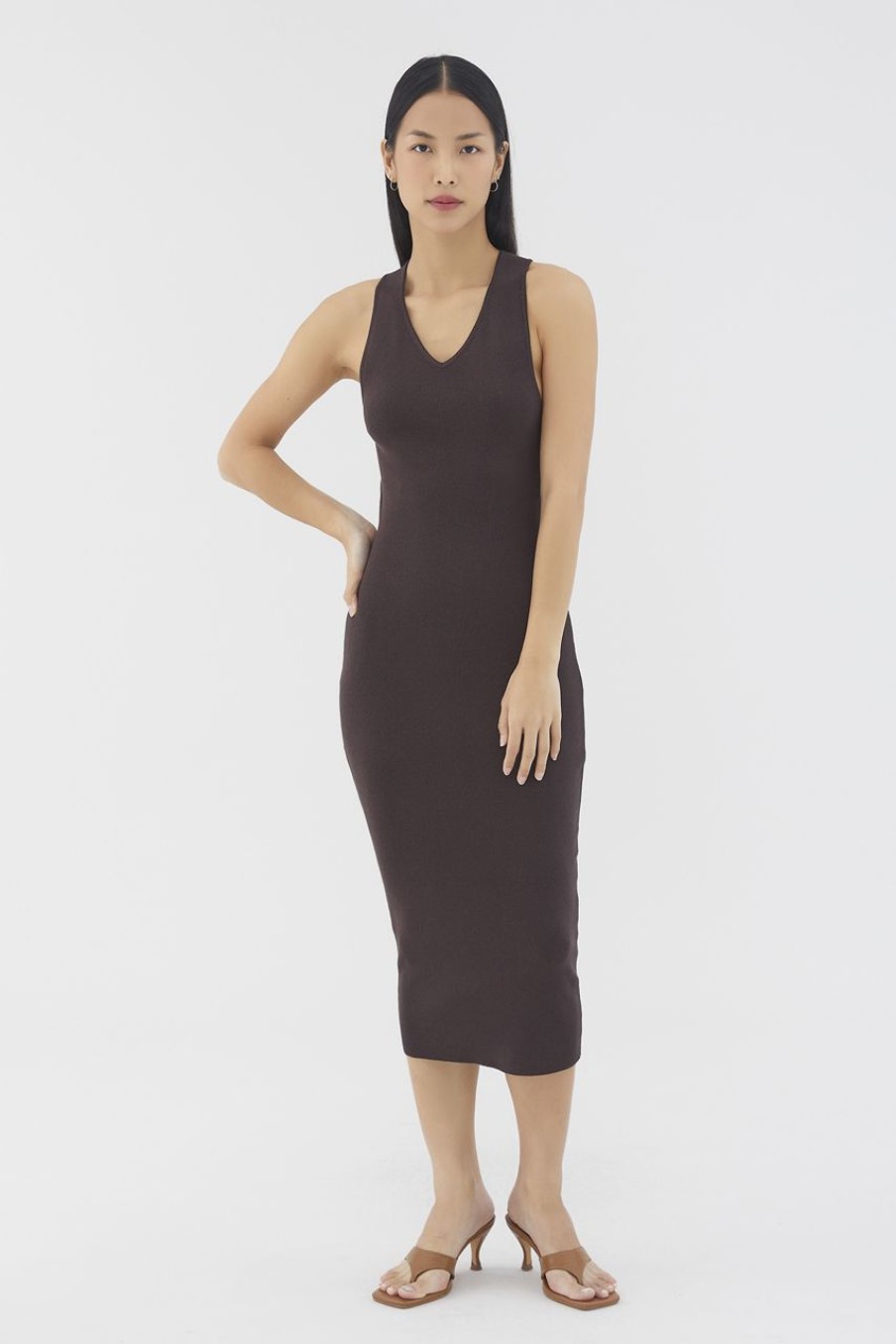 Women The Editor's Market Dresses | Nellie Knit Dress Oak Brown