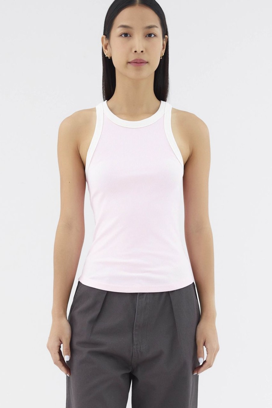 Women The Editor's Market Tops | Valen Racer Tank Sakura/Ivory