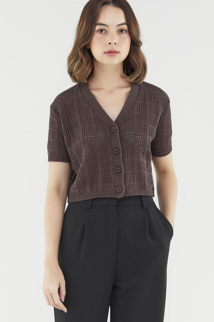 Women The Editor's Market Tops | Adelisa Crochet Top Coffee