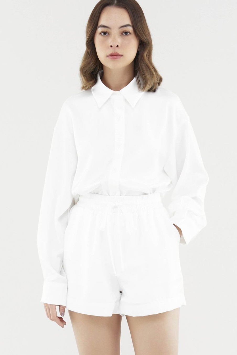 Women The Editor's Market Tops | Lennon Oversized Shirt White