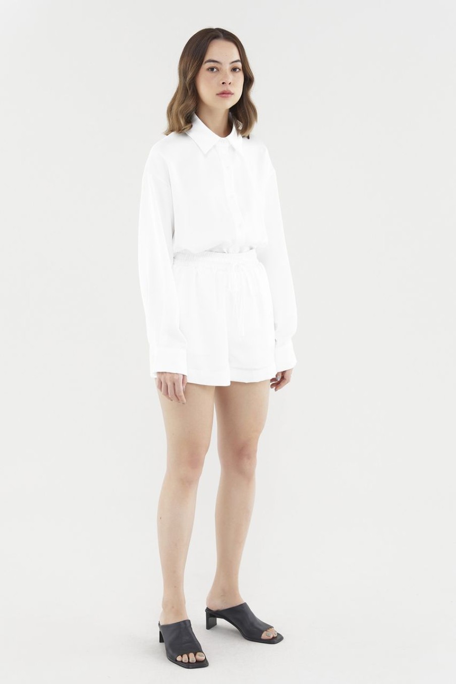 Women The Editor's Market Tops | Lennon Oversized Shirt White