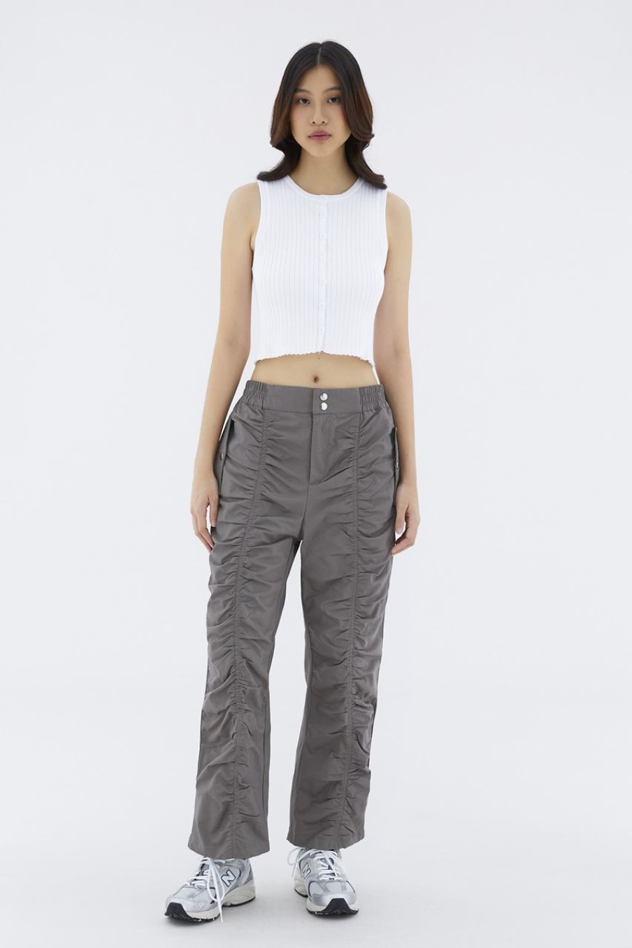 Women The Editor's Market Pants | Julby Ruched Straight Pants Stone