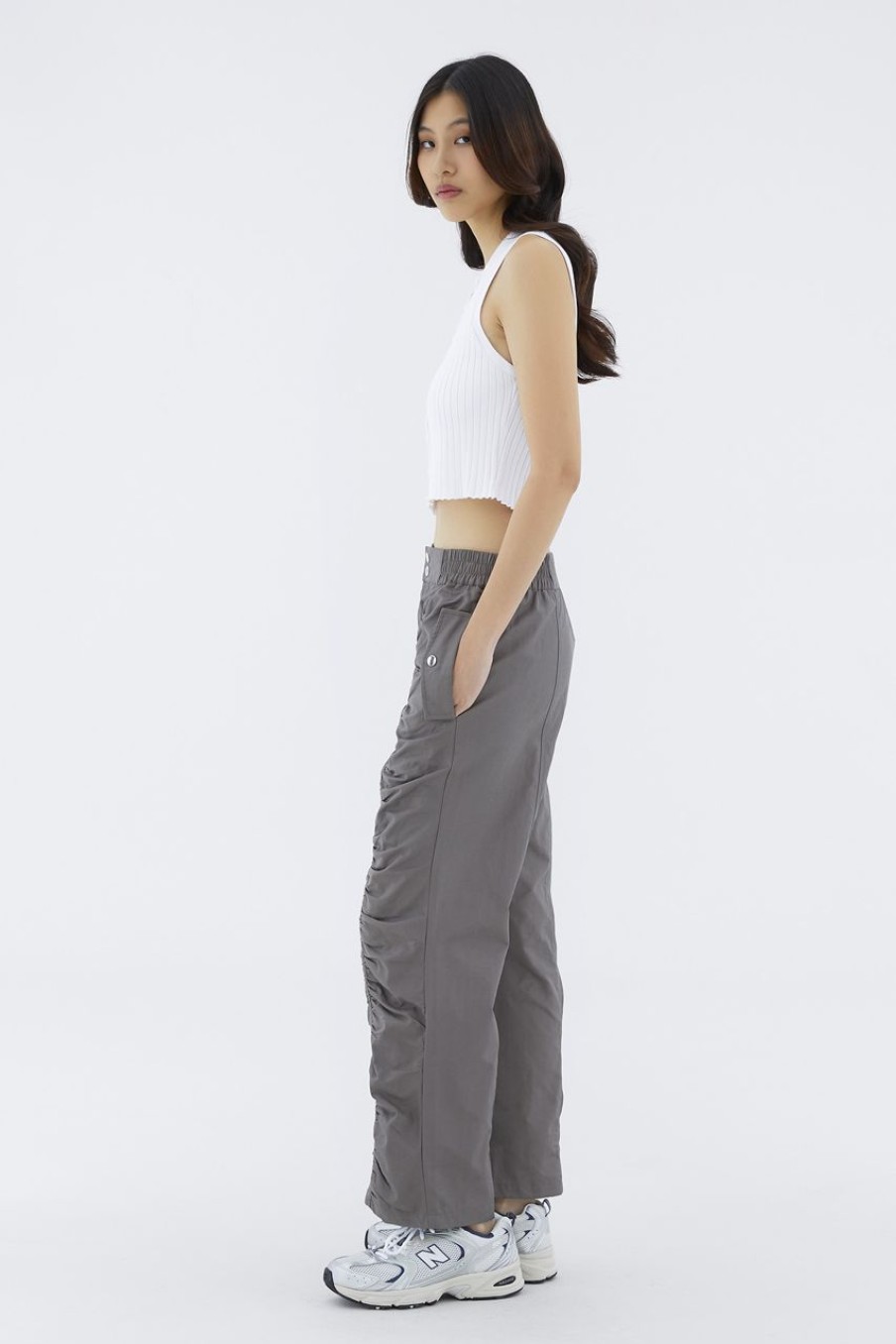 Women The Editor's Market Pants | Julby Ruched Straight Pants Stone