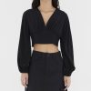 Women The Editor's Market Tops | Elloise V-Neck Blouse Black