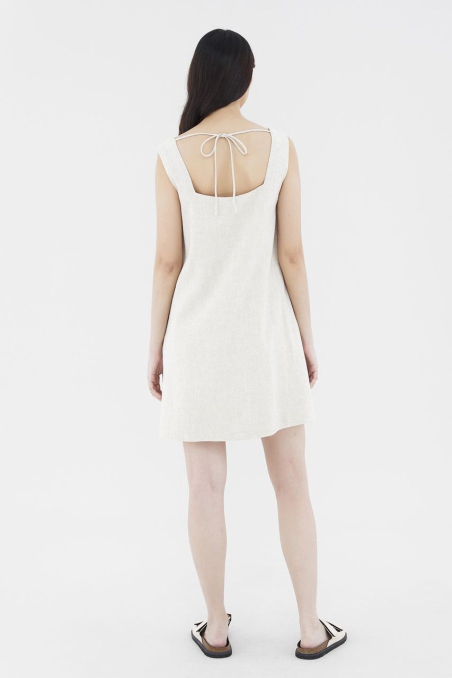 Women The Editor's Market Dresses | Kasey Linen Shift Short Dress Sand