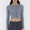 Women The Editor's Market Tops | Daena Button-Down Knit Top Storm