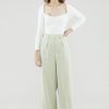 Women The Editor's Market Pants | Mildred Linen Wide-Leg Pants Pistachio