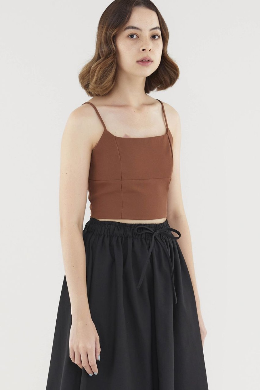 Women The Editor's Market Tops | Bailey Crop Camisole Cinnamon