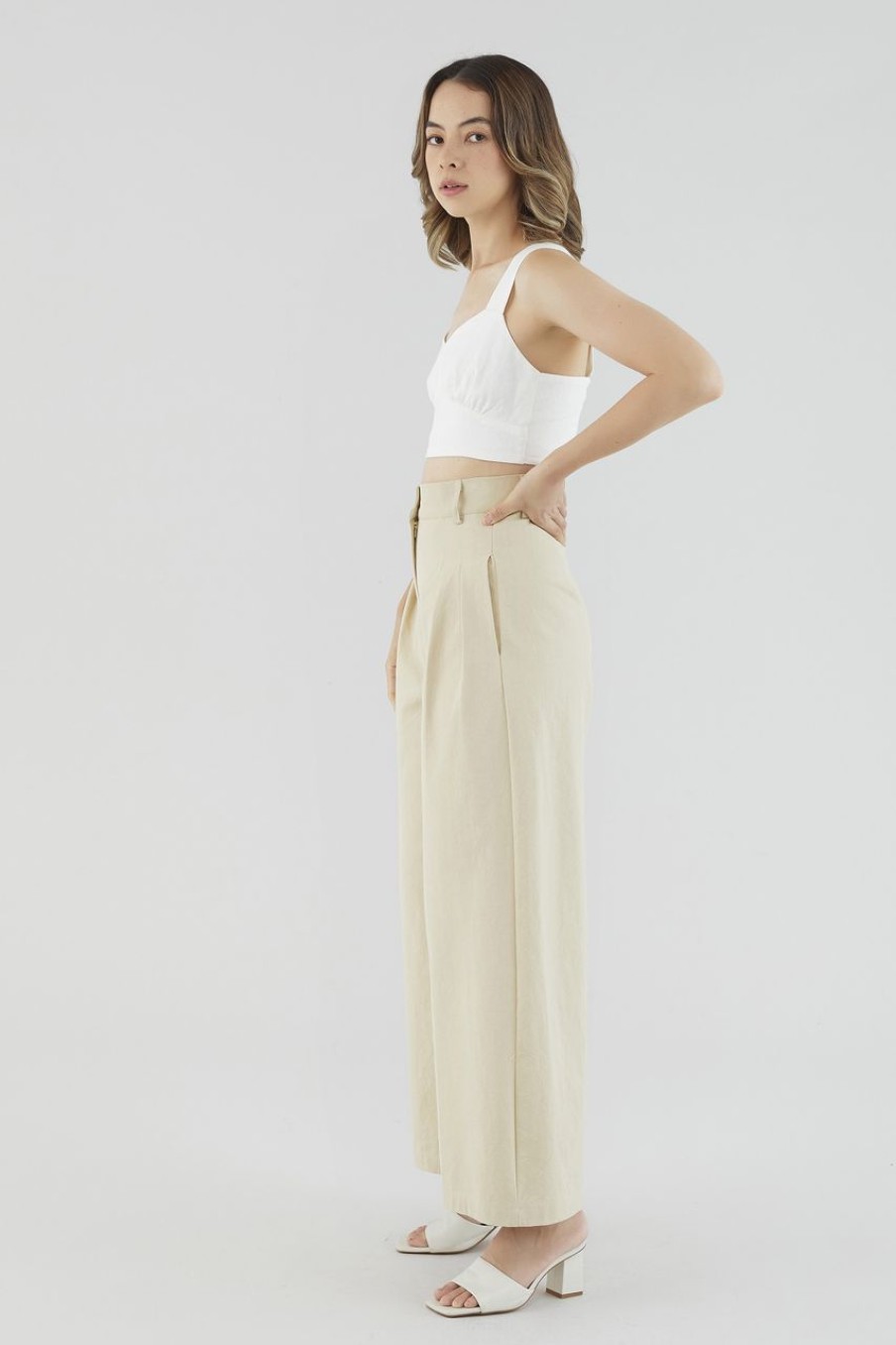 Women The Editor's Market Pants | Kerifa Wide-Leg Pants Latte