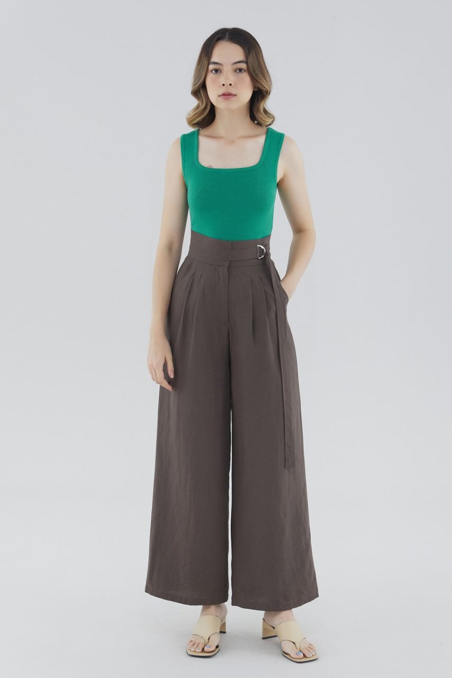 Women The Editor's Market Pants | Omyra Belted Pants Mocha