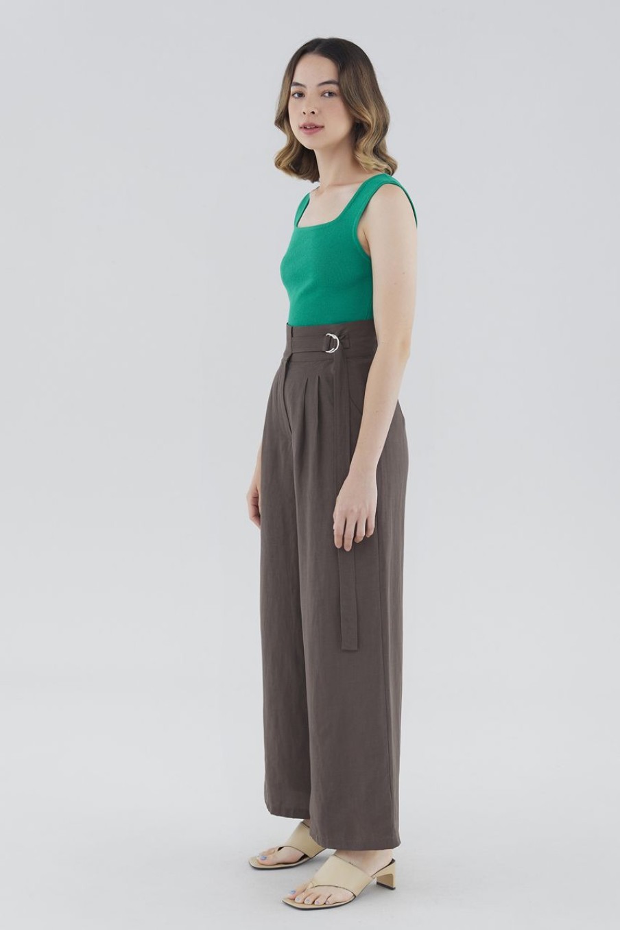 Women The Editor's Market Pants | Omyra Belted Pants Mocha